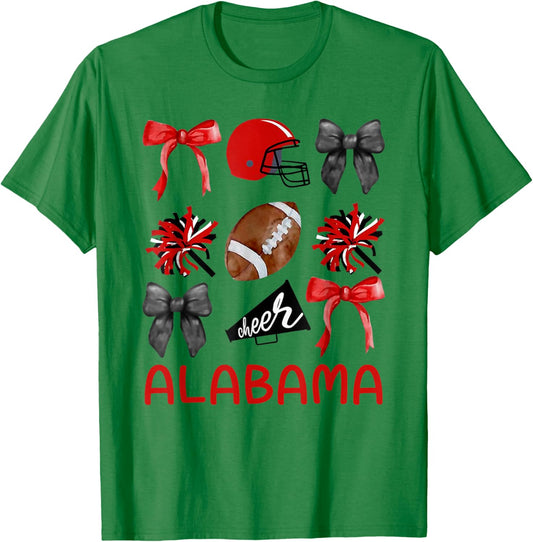 Alabama Women Toddler Girls Kids Sister Niece Coquette Bow T-Shirt - T-Shirt | Irish Green