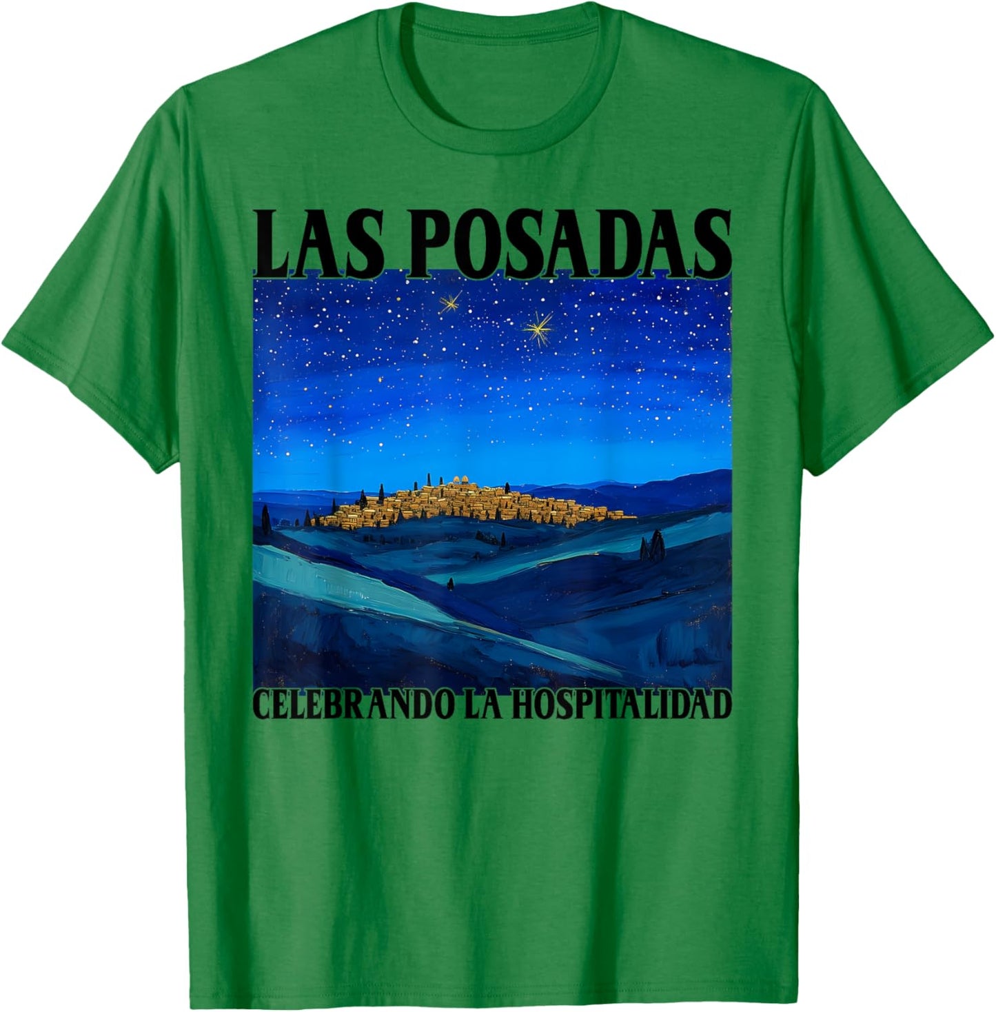 Las Posadas Celebrando la Hospitalidad Bethlehem Painting T-Shirt - T-Shirt | Irish Green