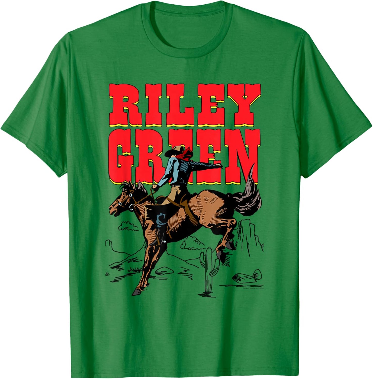 Riley Green Cowboy Horseback Riding Desert T-Shirt - T-Shirt | Irish Green