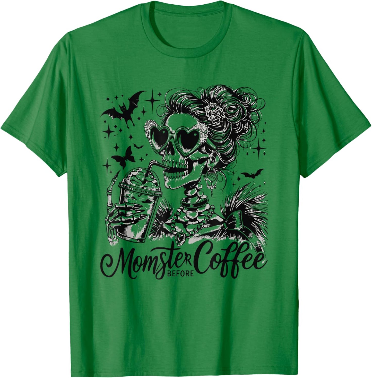 Momster Before Coffee Funny Halloween Costume Women Mom T-Shirt - T-Shirt | Irish Green