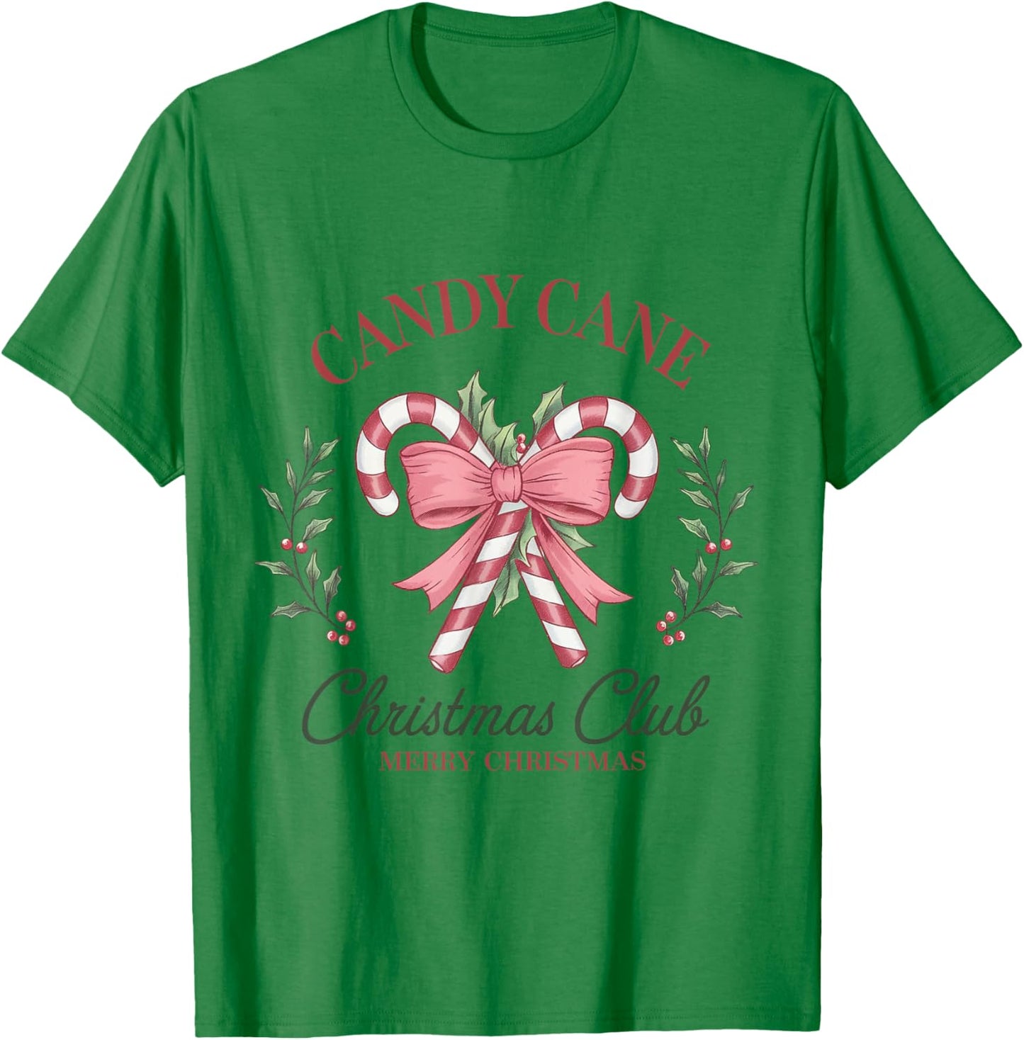 Candy Cane Christmas Holiday Season Xmas T-Shirt - T-Shirt | Irish Green