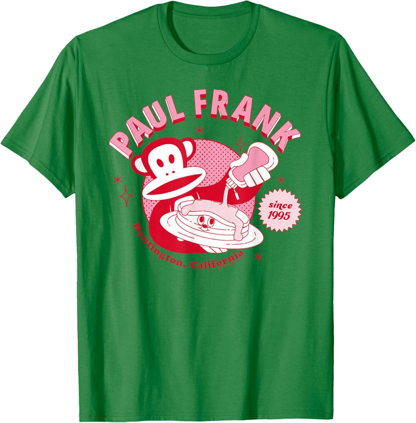Paul Frank Breakfast Diner Pancakes Julius The Monkey T-Shirt - T-Shirt | Irish Green