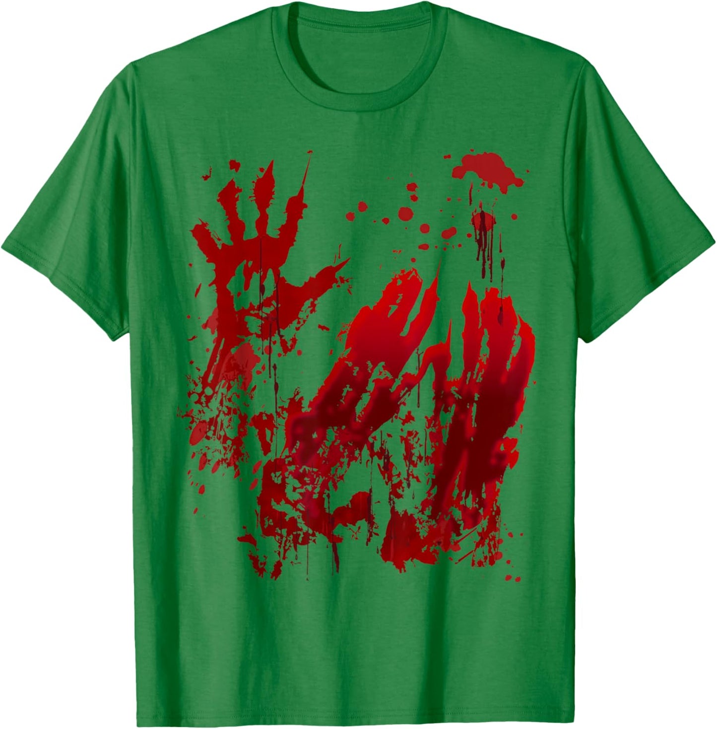 Bloody Halloween Shirt Blood Splatter Zombie Hand Graphic T-Shirt - T-Shirt | Irish Green