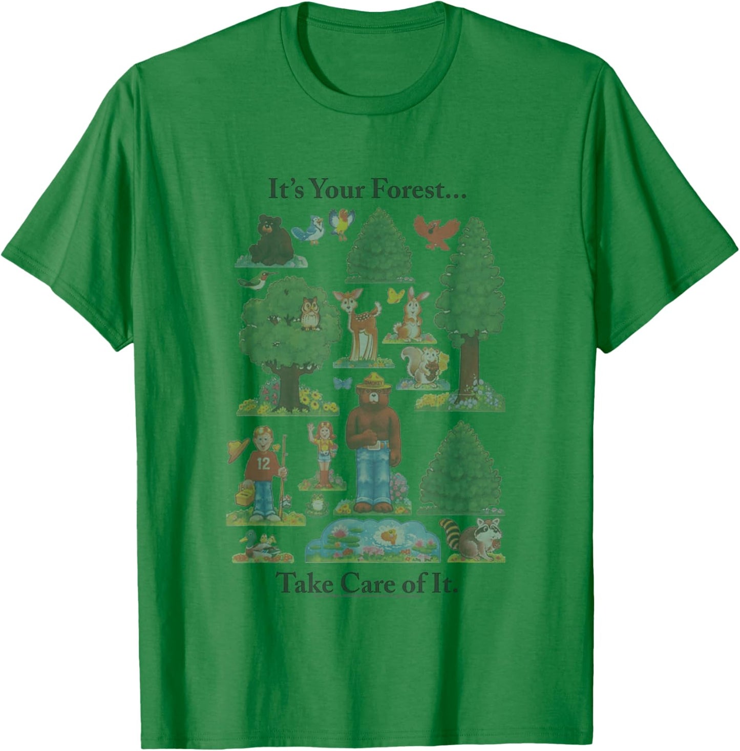 Smokey Bear It's Your Forest Take Care Of It Vintage Style T-Shirt - T-Shirt | Irish Green