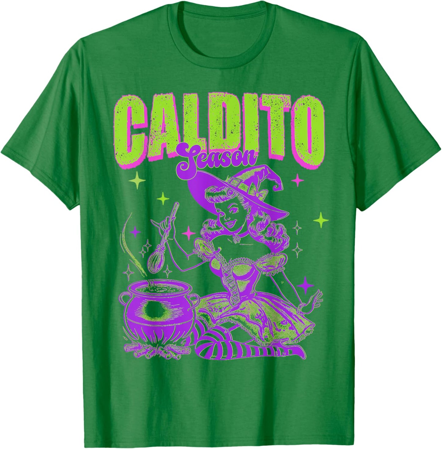 Caldito Season funny Spanish Halloween Bruja Latina T-Shirt - T-Shirt | Irish Green