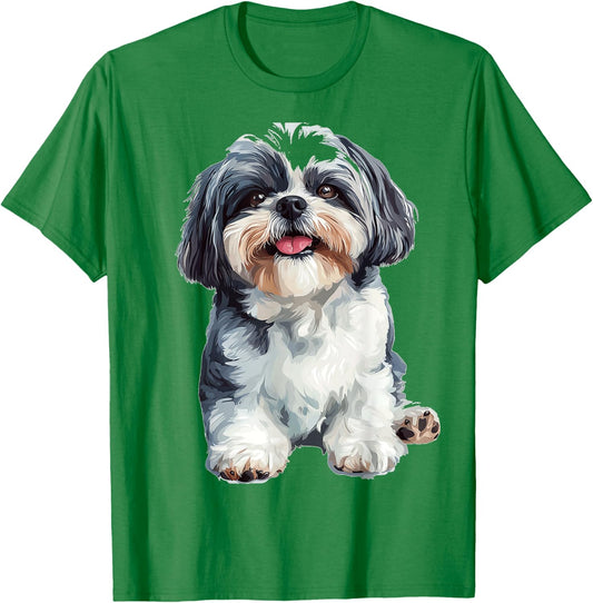 Shih Tzu Dog Graphic Pet Artwork Shih Tzu T-Shirt - T-Shirt | Irish Green