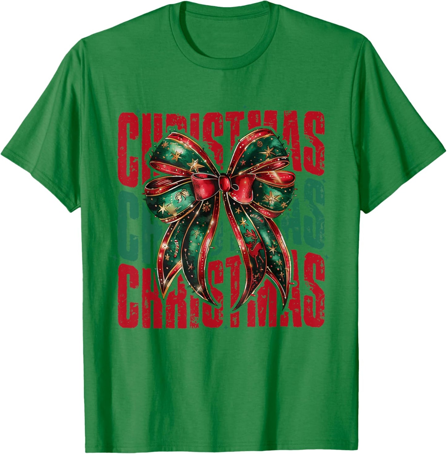 Coquette Bow Christmas Xmas Girl Women T-Shirt - T-Shirt | Irish Green