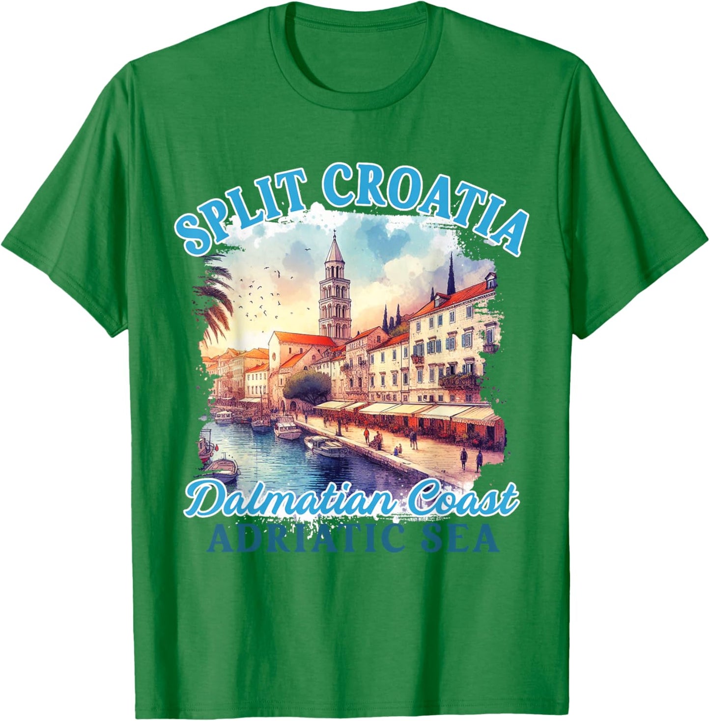 Split Traveling Croatia Trip Dalmatian Coast Adriatic Sea T-Shirt - T-Shirt | Irish Green