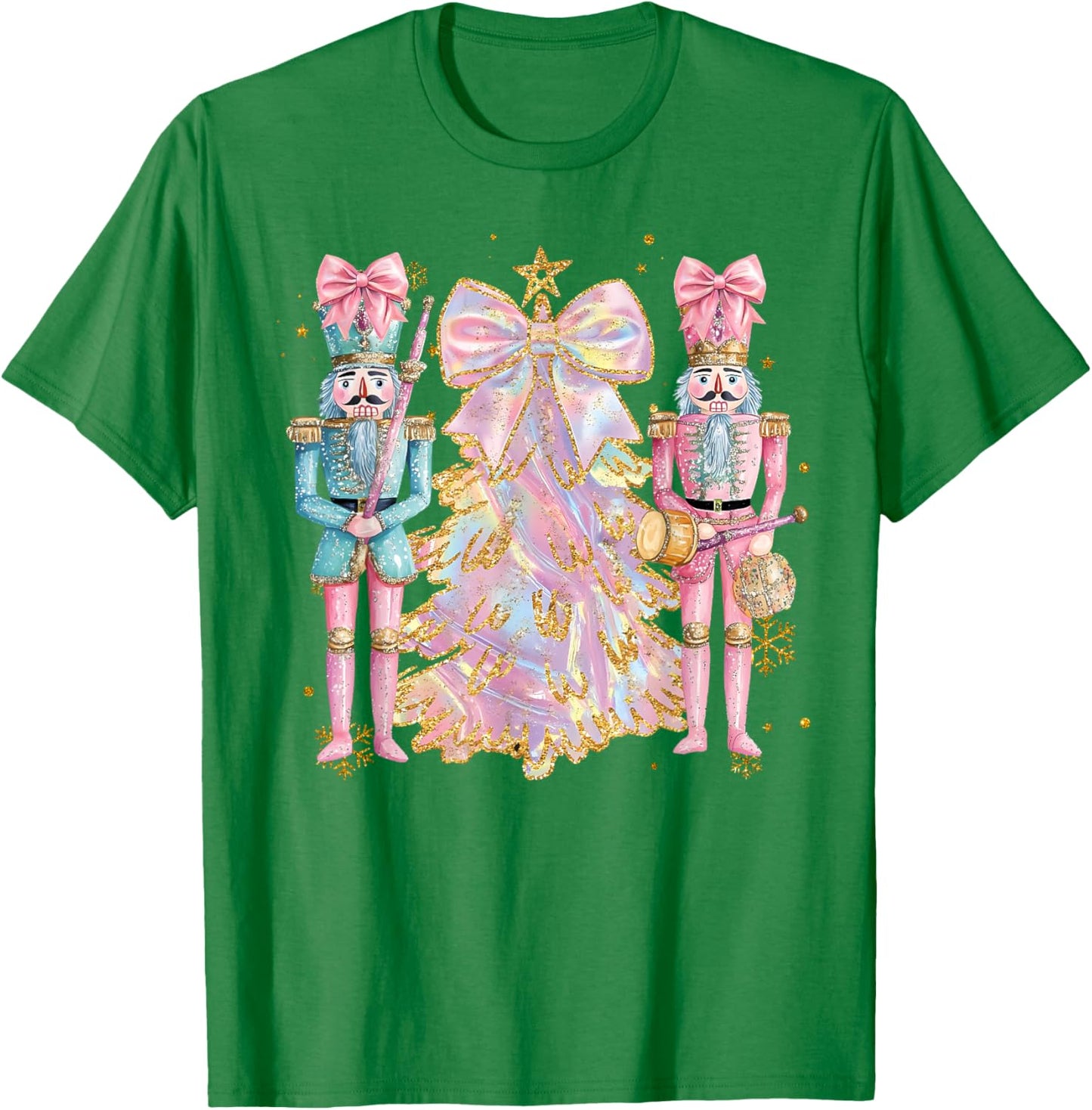 Coquette Christmas Tree Pink Nutcrackers Women Kids Girls T-Shirt - T-Shirt | Irish Green