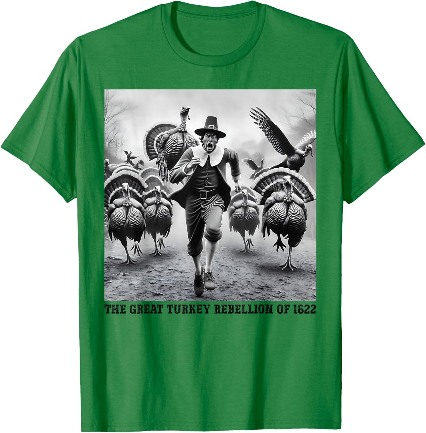 Turkey Rebellion Funny Thanksgiving History Kid T-Shirt - T-Shirt | Irish Green
