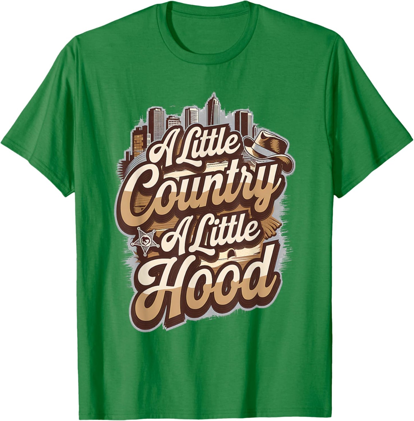 A Little Country A Little Hood Vintage Western Hip Hop Rap T-Shirt - T-Shirt | Irish Green