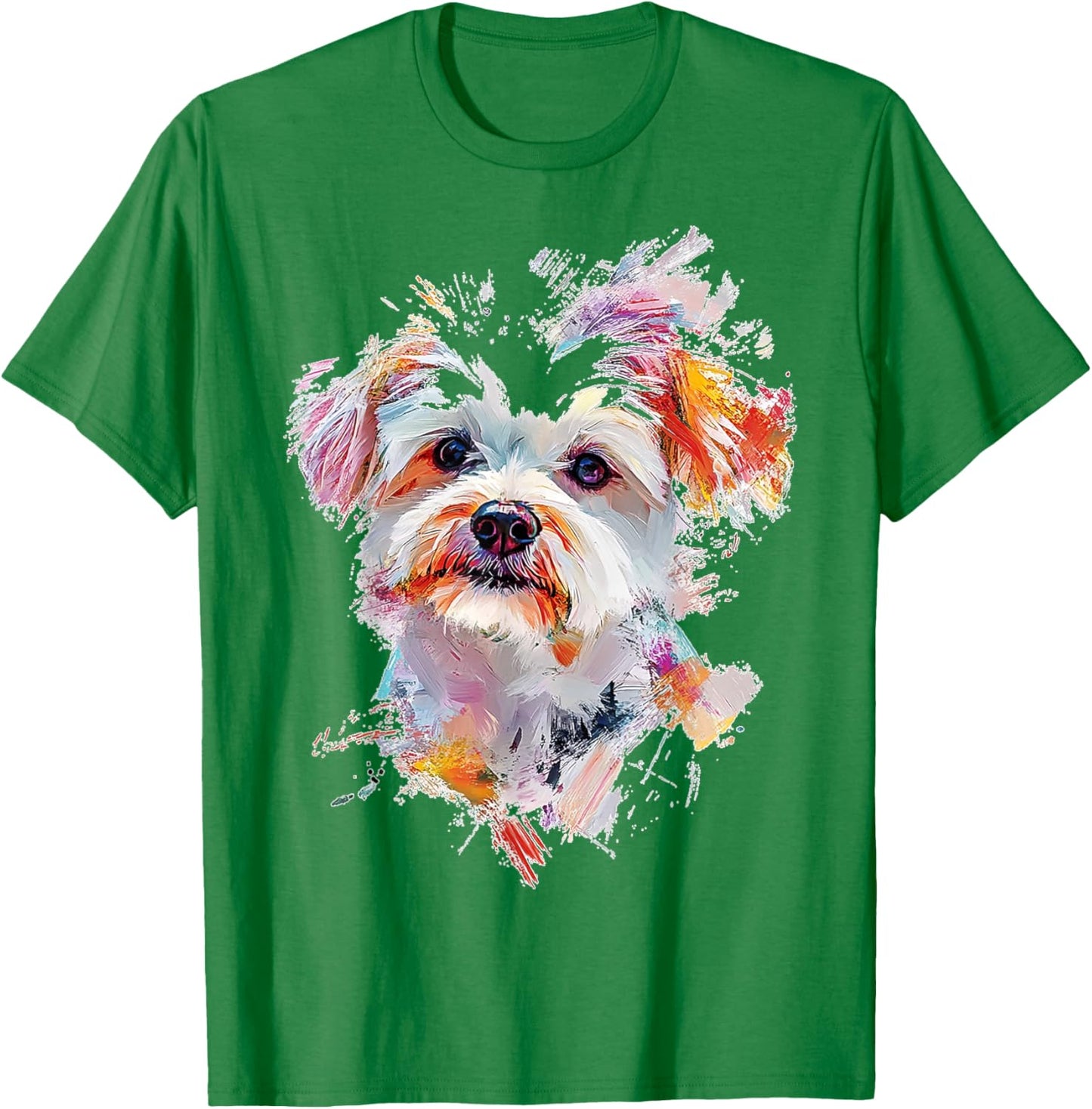 Maltese Dog Graphic Pet Artwork Maltese T-Shirt - T-Shirt | Irish Green