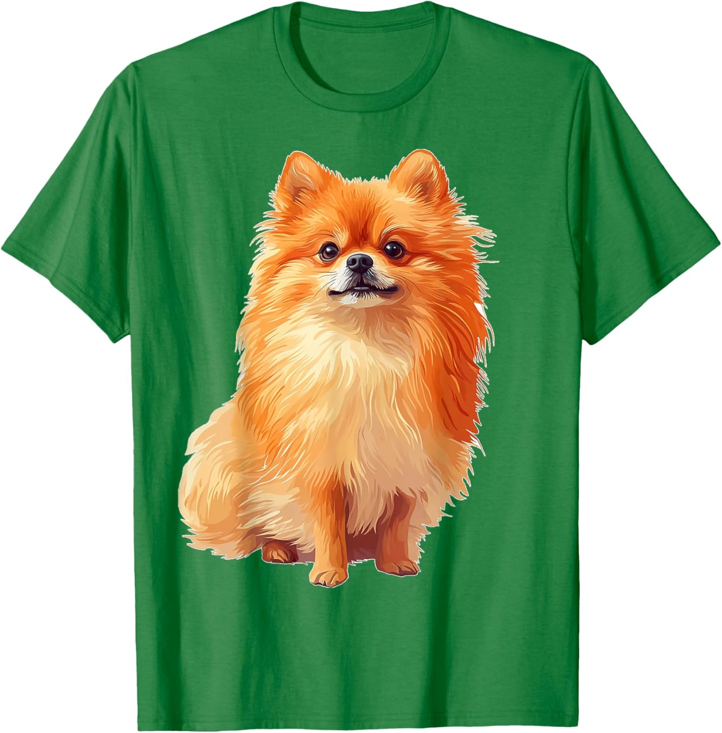 Pomeranian Dog Motif Pet Artwork Pomeranian Women Kids T-Shirt - T-Shirt | Irish Green