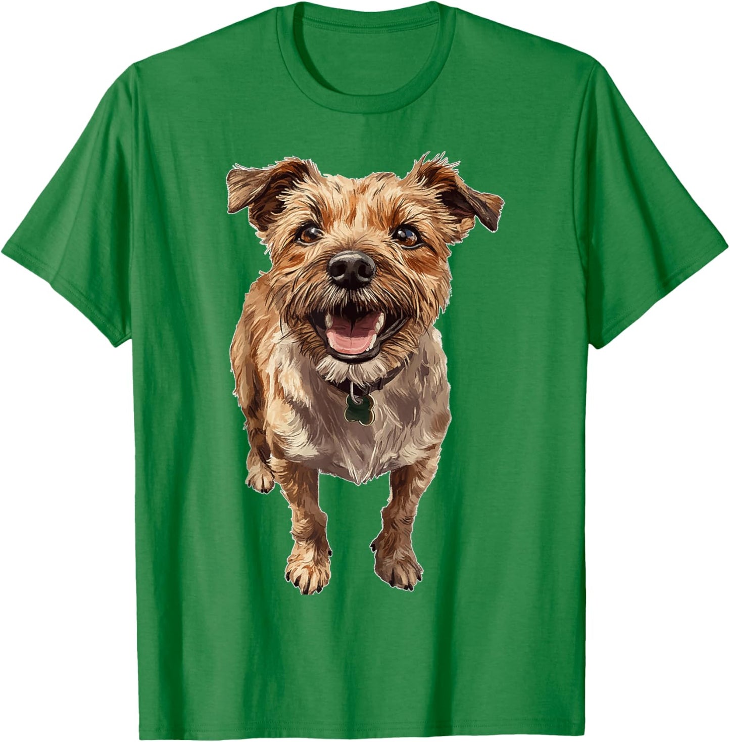 Border Terrier Dog Graphic Pet Illustration Border Terrier Women Kids T-Shirt - T-Shirt | Irish Green