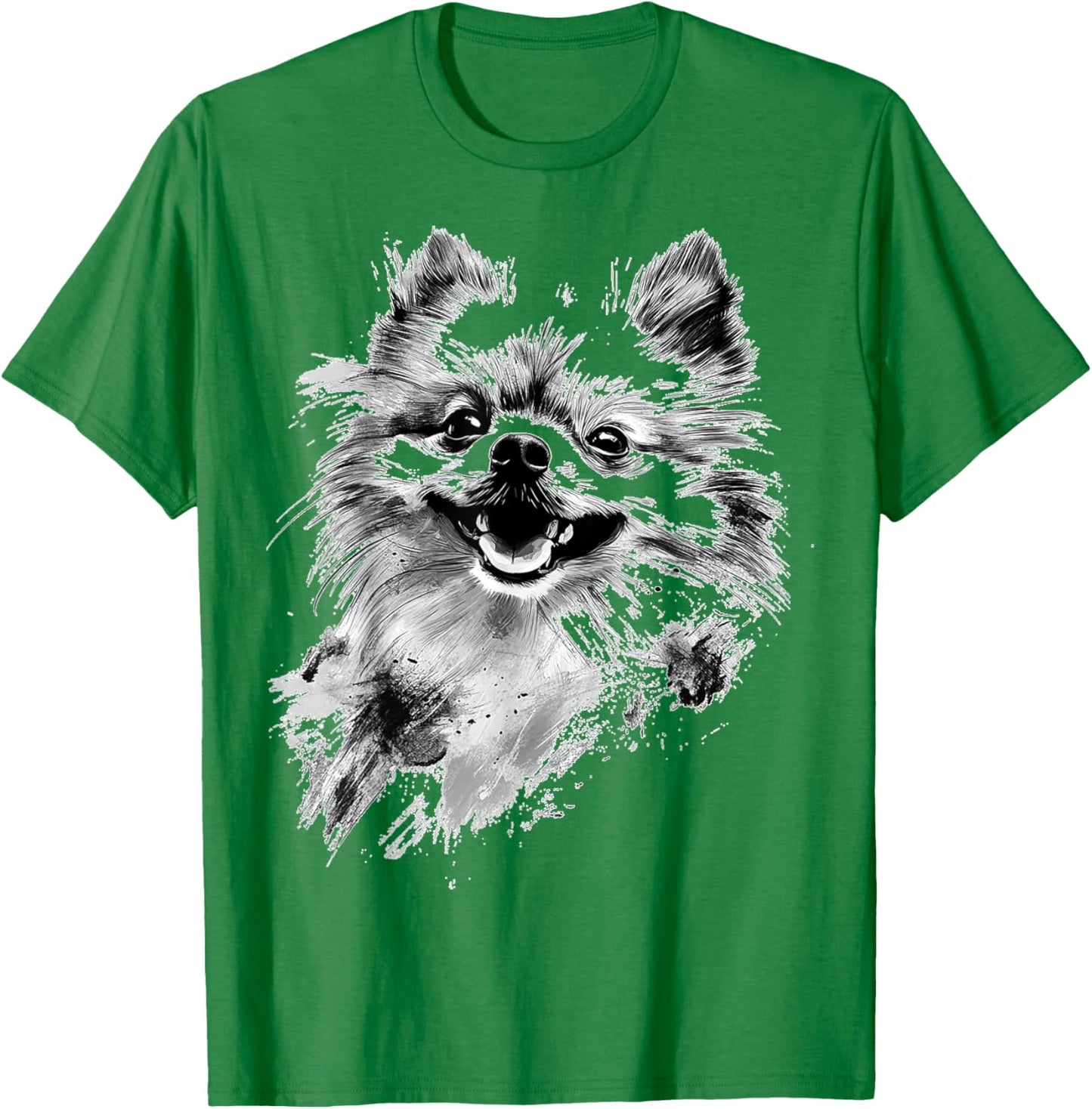 Pomeranian Dog Graphic Pet Artwork Pomeranian T-Shirt - T-Shirt | Irish Green