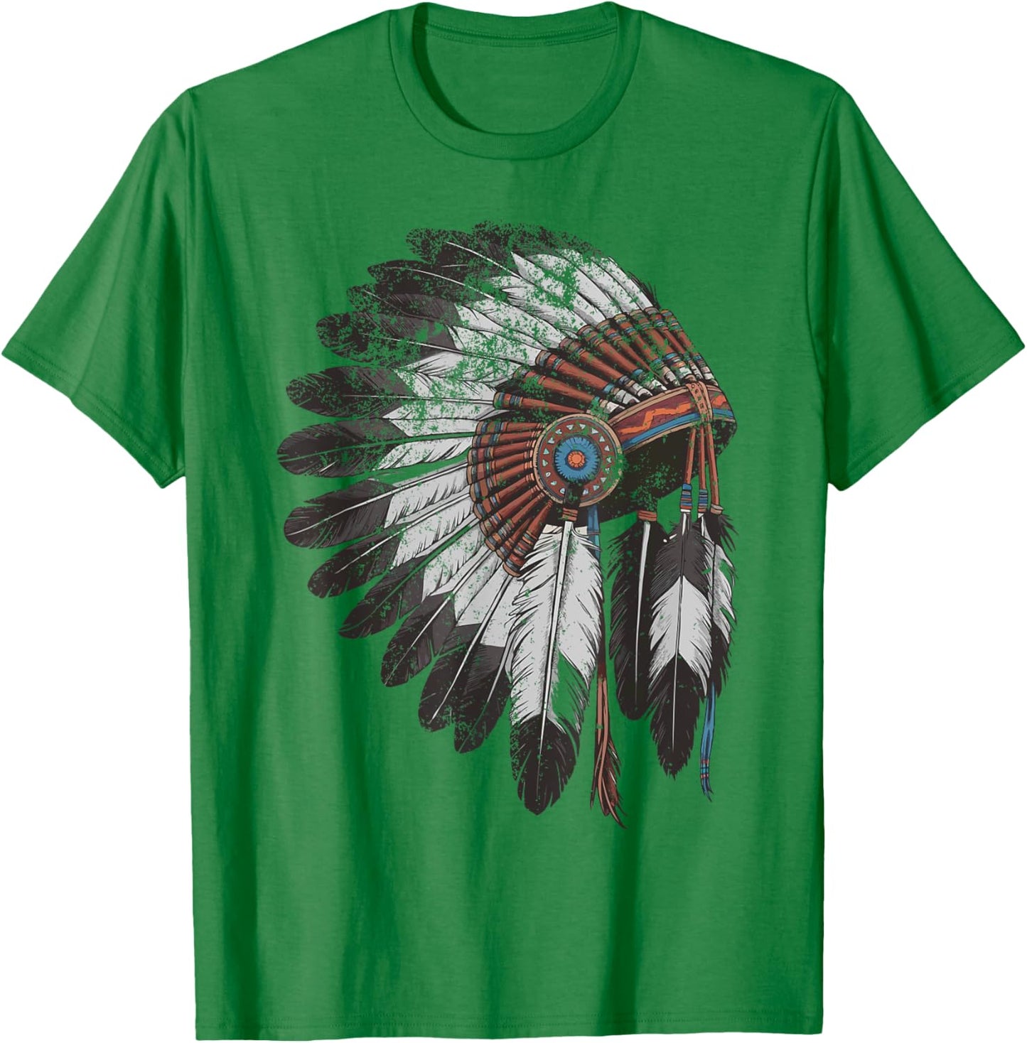 Native American Indigenous Peoples Day Indian Headdress T-Shirt - T-Shirt | Irish Green
