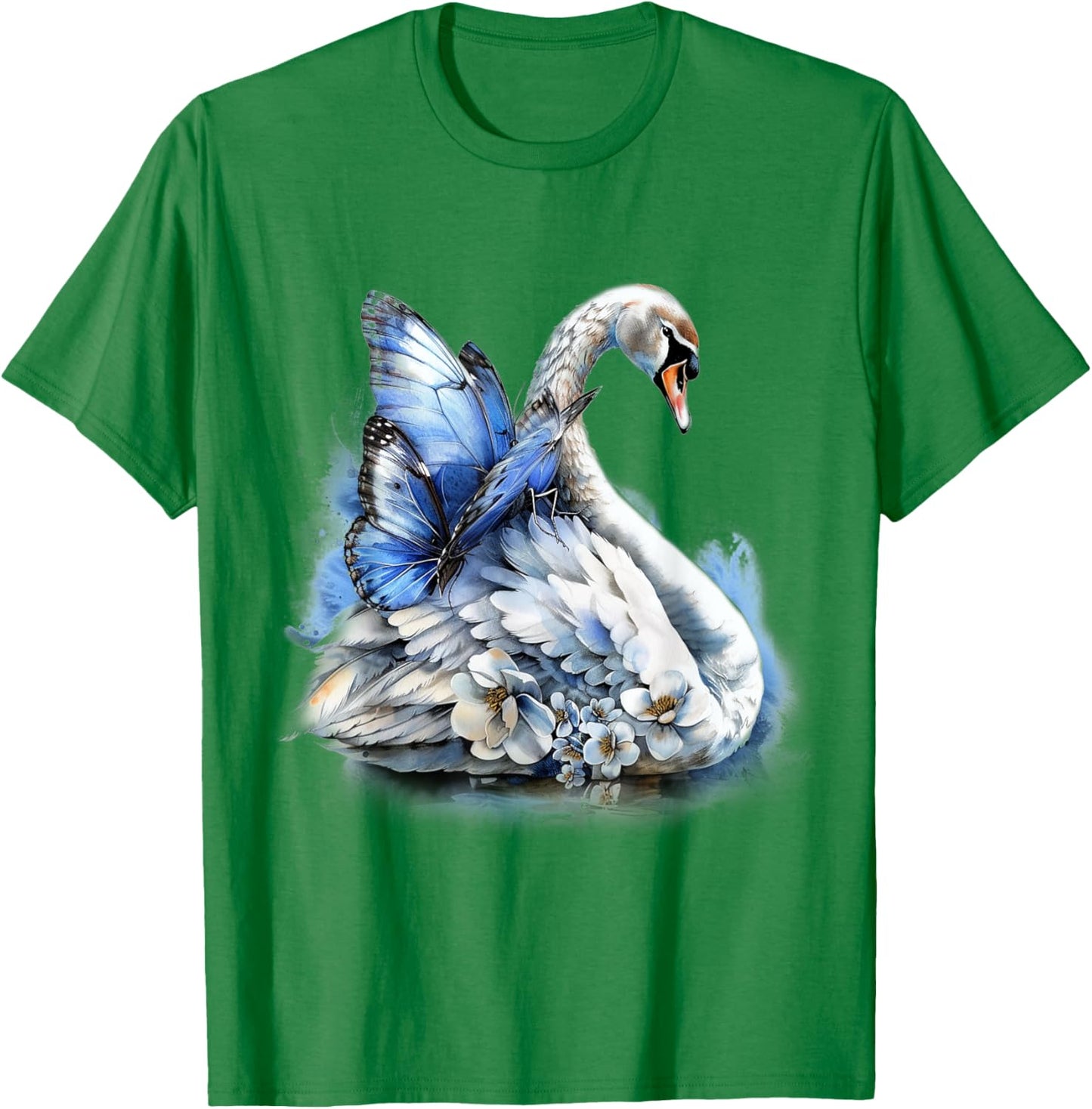 Beautiful Butterfly and Swan, Butterfly With Brilliant Wings T-Shirt - T-Shirt | Irish Green