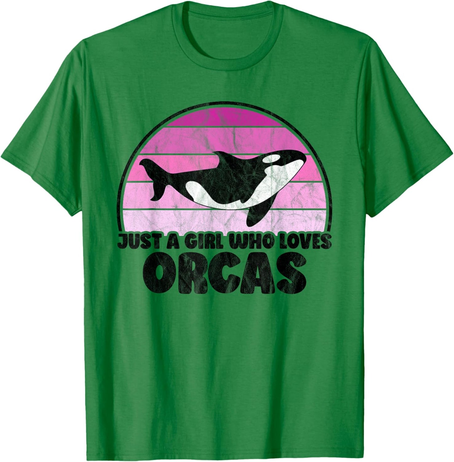 Just A Girl Who Loves Orcas - Orca Whale Retro Women T-Shirt - T-Shirt | Irish Green