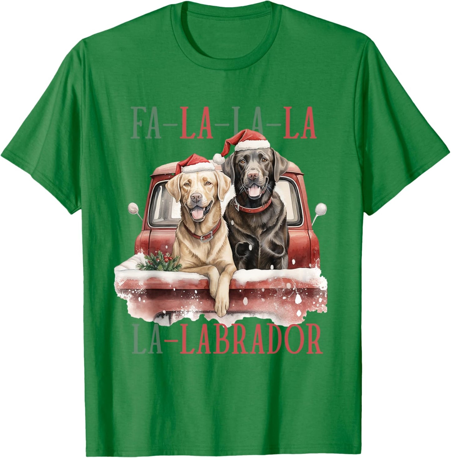Labrador Dog Lover Christmas Xmas T-Shirt - T-Shirt | Irish Green