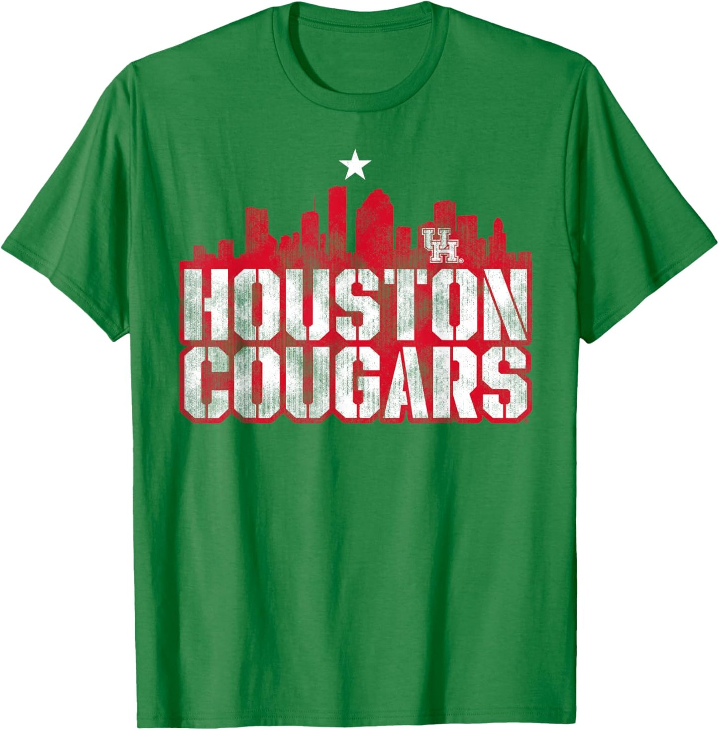 University of Houston | Houston Blue Collection Stencil Sky T-Shirt - T-Shirt | Irish Green