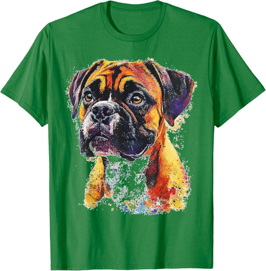 Boxer Dog Motif Pet Art Boxer Women Kids T-Shirt - T-Shirt | Irish Green
