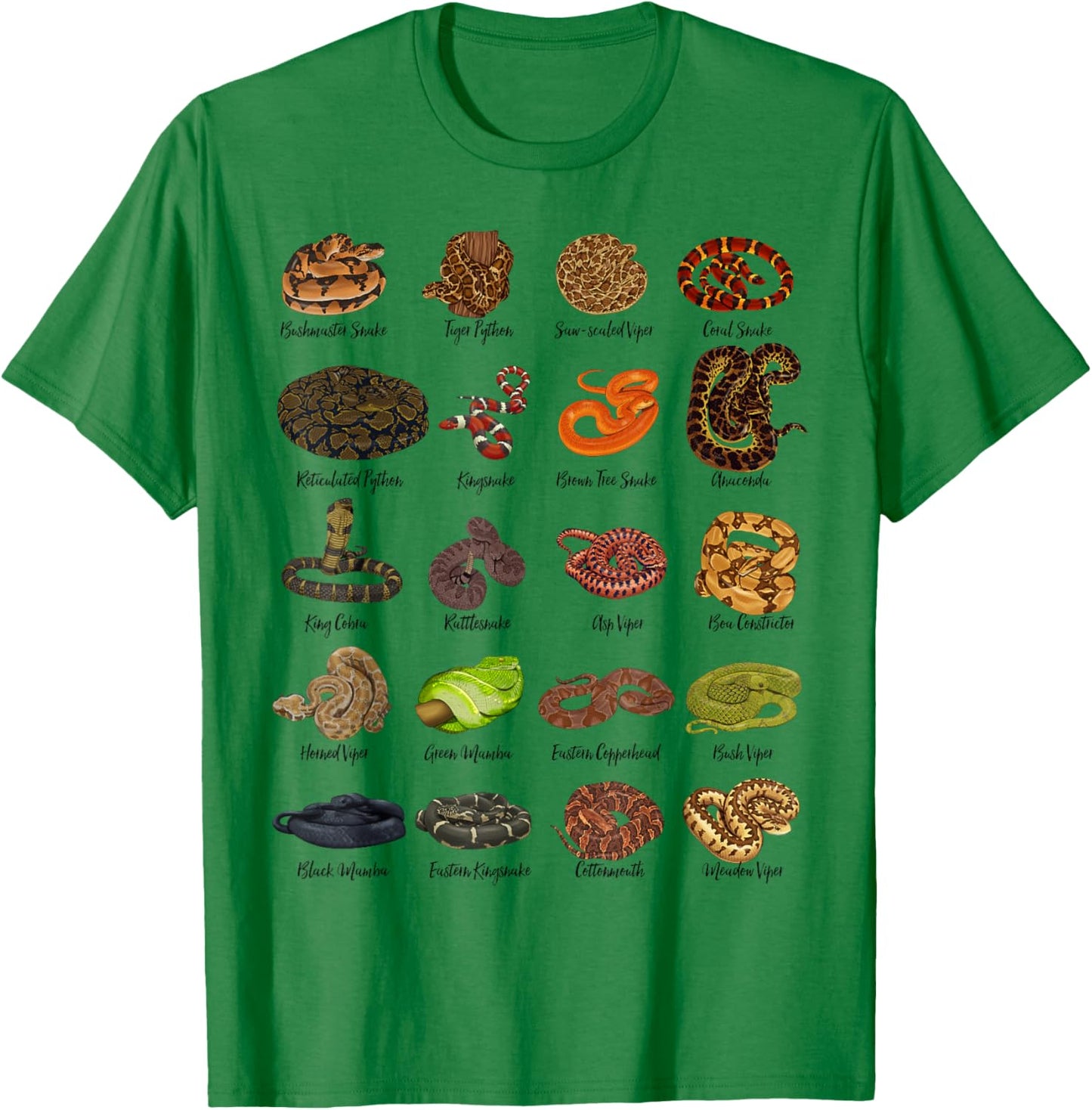 Snake drawings - many snakes T-Shirt - T-Shirt | Irish Green