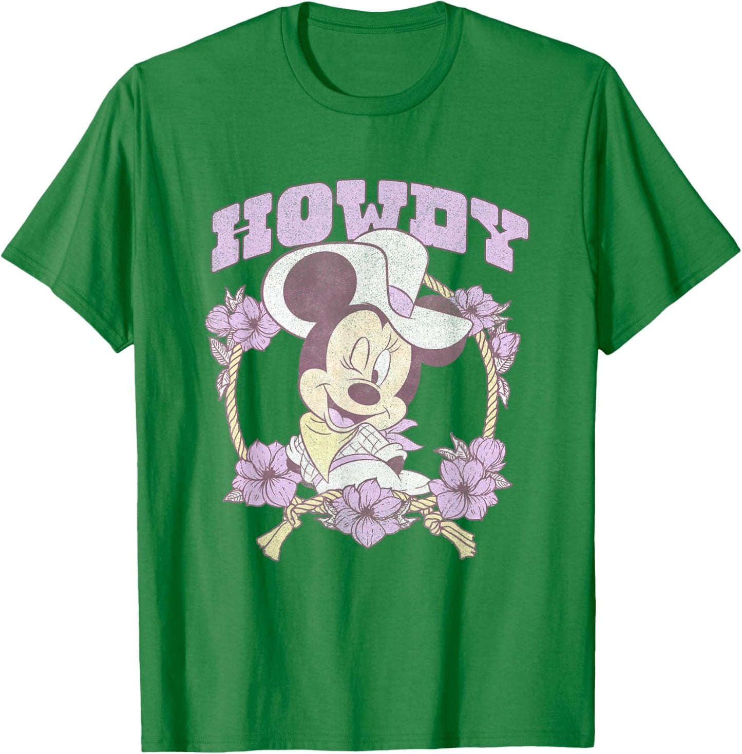 Disney Minnie Mouse Cute Cowgirl Minnie Vintage Big Logo T-Shirt - T-Shirt | Irish Green