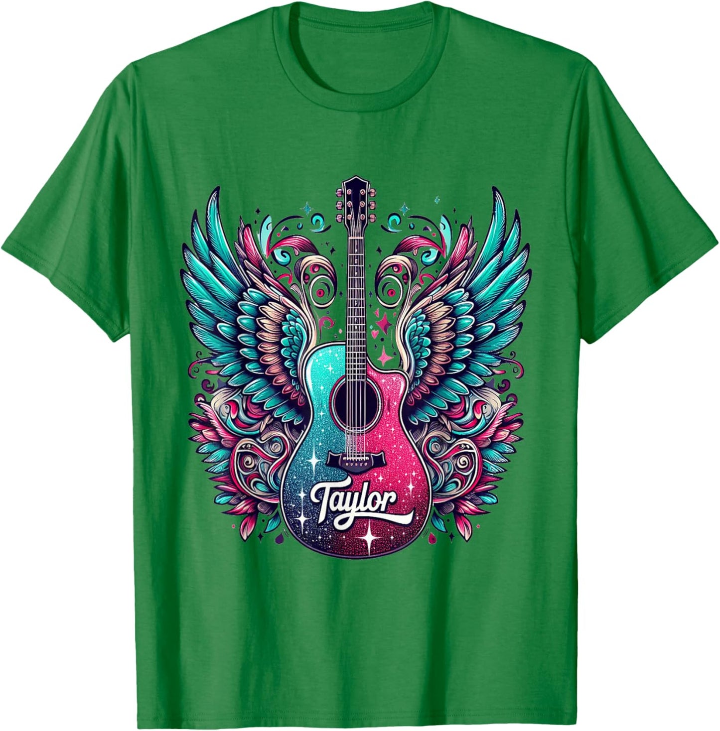 Girl Retro Taylor First Name Personalized Groovy 80's T-Shirt - T-Shirt | Irish Green