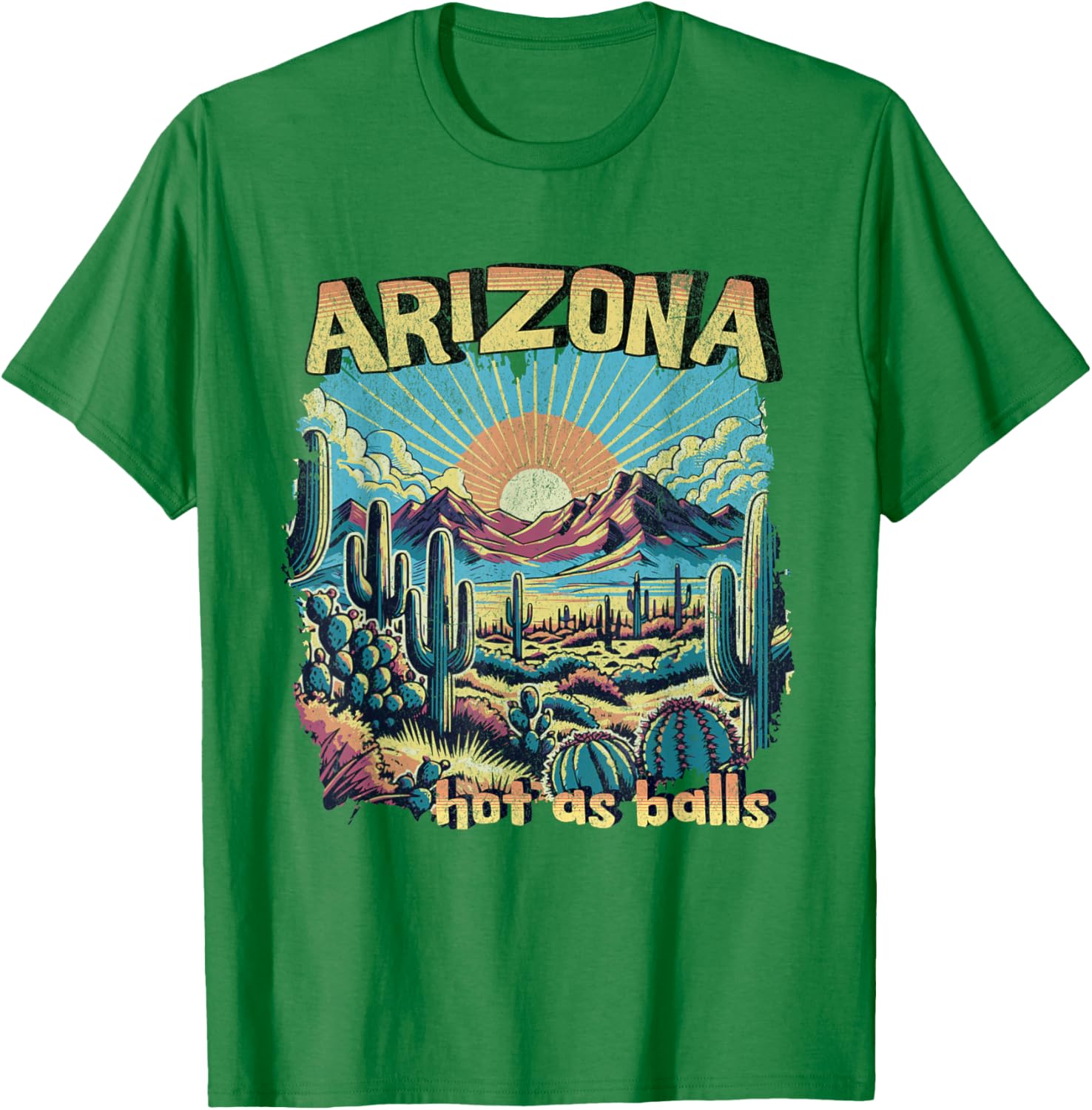 Vanderlust Arizona Hot as Balls Funny Hiking , Grey, Small T-Shirt - T-Shirt | Irish Green