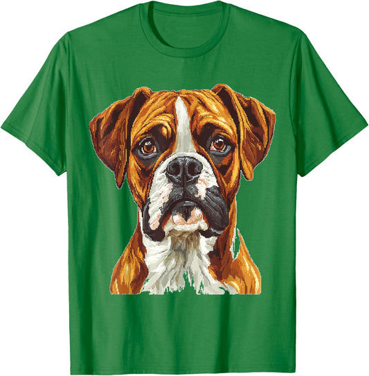 Boxer Dog Motif Pet Art Boxer T-Shirt - T-Shirt | Irish Green