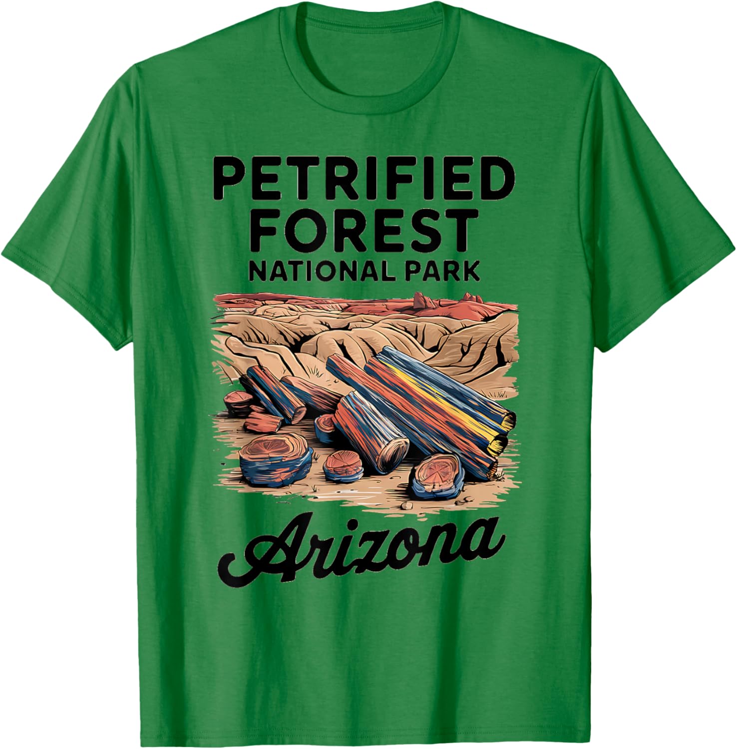 Explore the Beauty of Petrified Forest National Park Arizona T-Shirt - T-Shirt | Irish Green