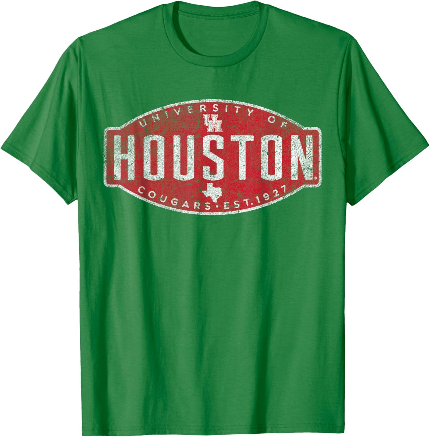 University of Houston | Houston Blue Collection Patch Logo T-Shirt - T-Shirt | Irish Green