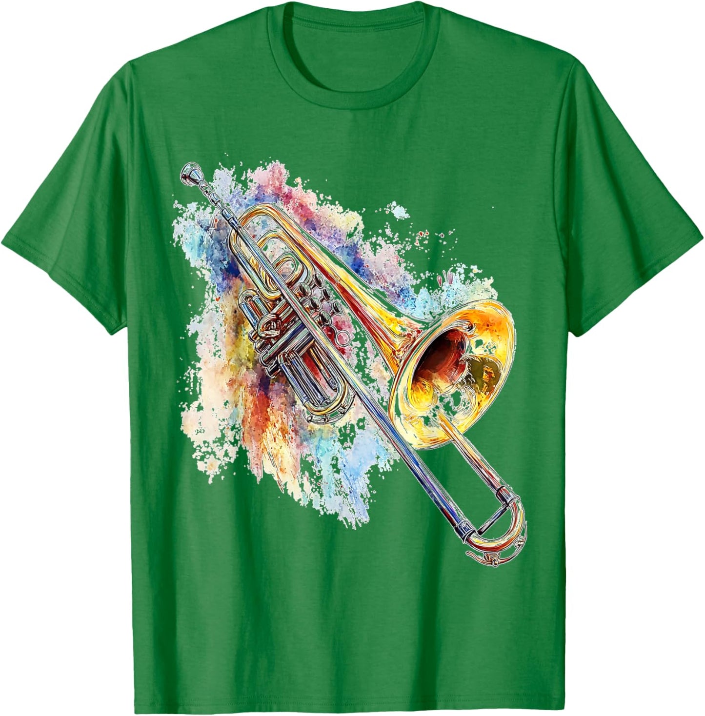 Trombone Music Instrument Motif Artwork Trombone T-Shirt - T-Shirt | Irish Green