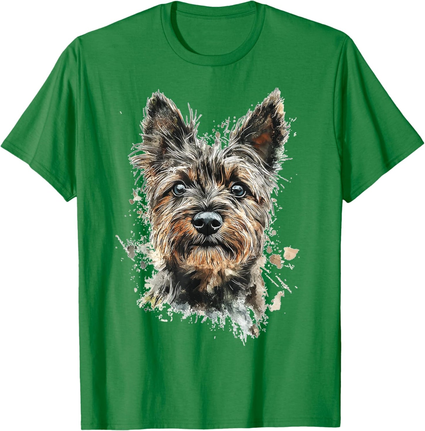 Cairn Terrier Dog Motif Pet Artwork Cairn Terrier Men Women Kids T-Shirt - T-Shirt | Irish Green
