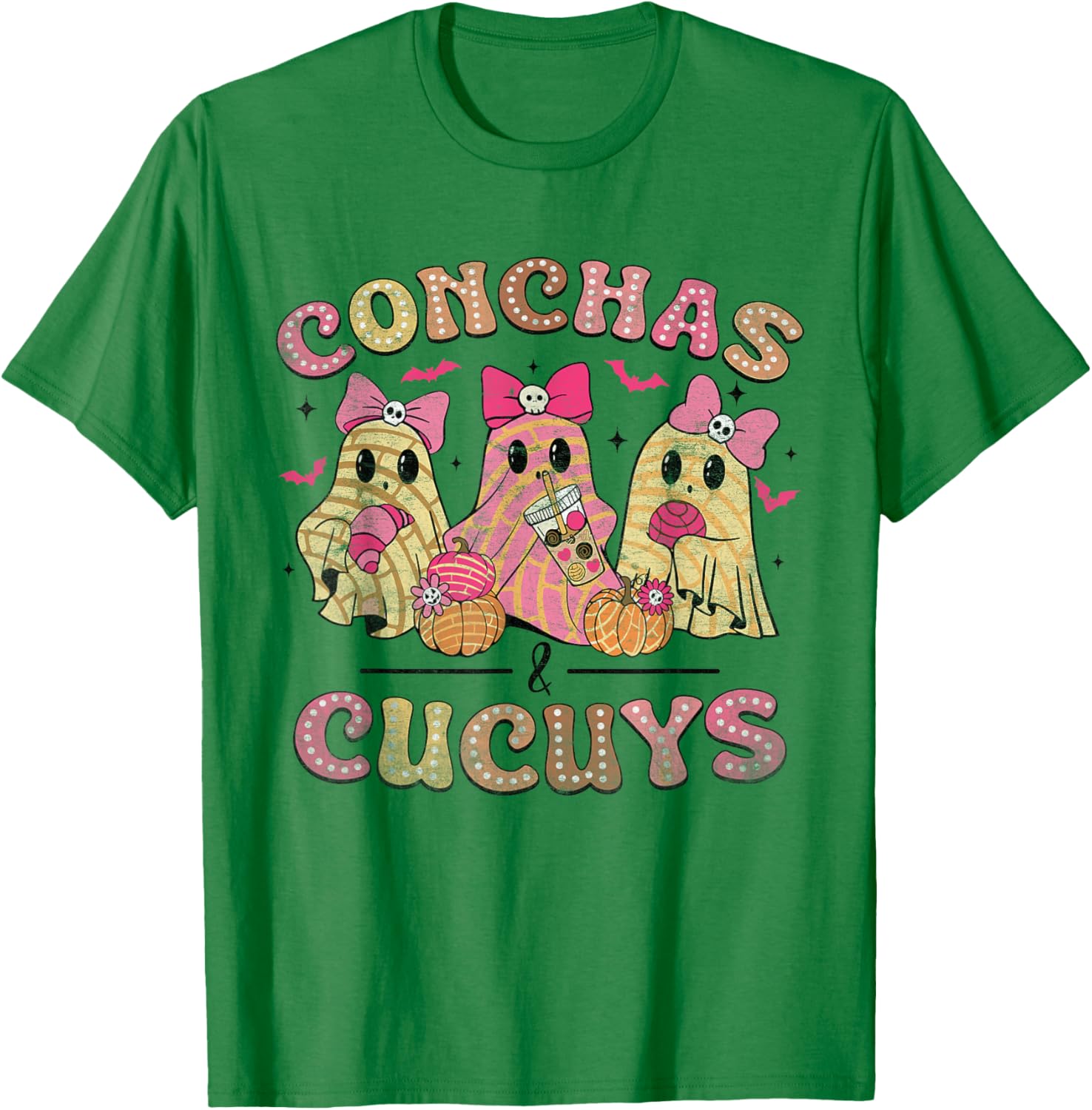 Pantasmas Conchas And Cucuys Mexican Halloween Costume T-Shirt - T-Shirt | Irish Green