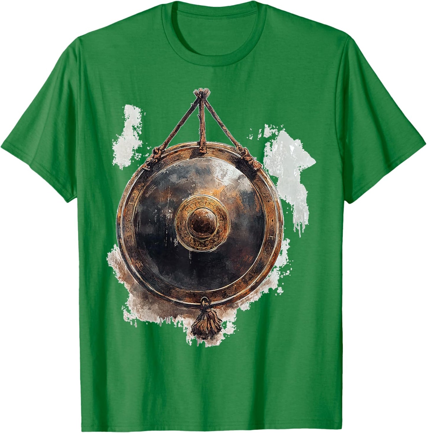 Gong Music Instrument Motif Artwork Gong T-Shirt - T-Shirt | Irish Green