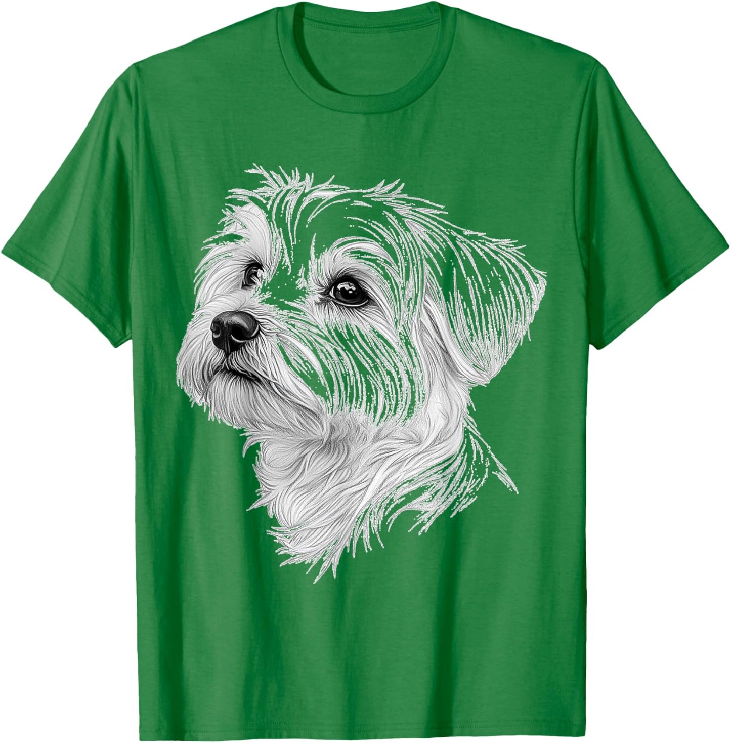 Maltese Dog Graphic Pet Illustration Maltese Women Kids T-Shirt - T-Shirt | Irish Green