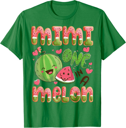 Mimi Of One In A Melon 1St Birthday Watermelon Bday Party T-Shirt - T-Shirt | Irish Green