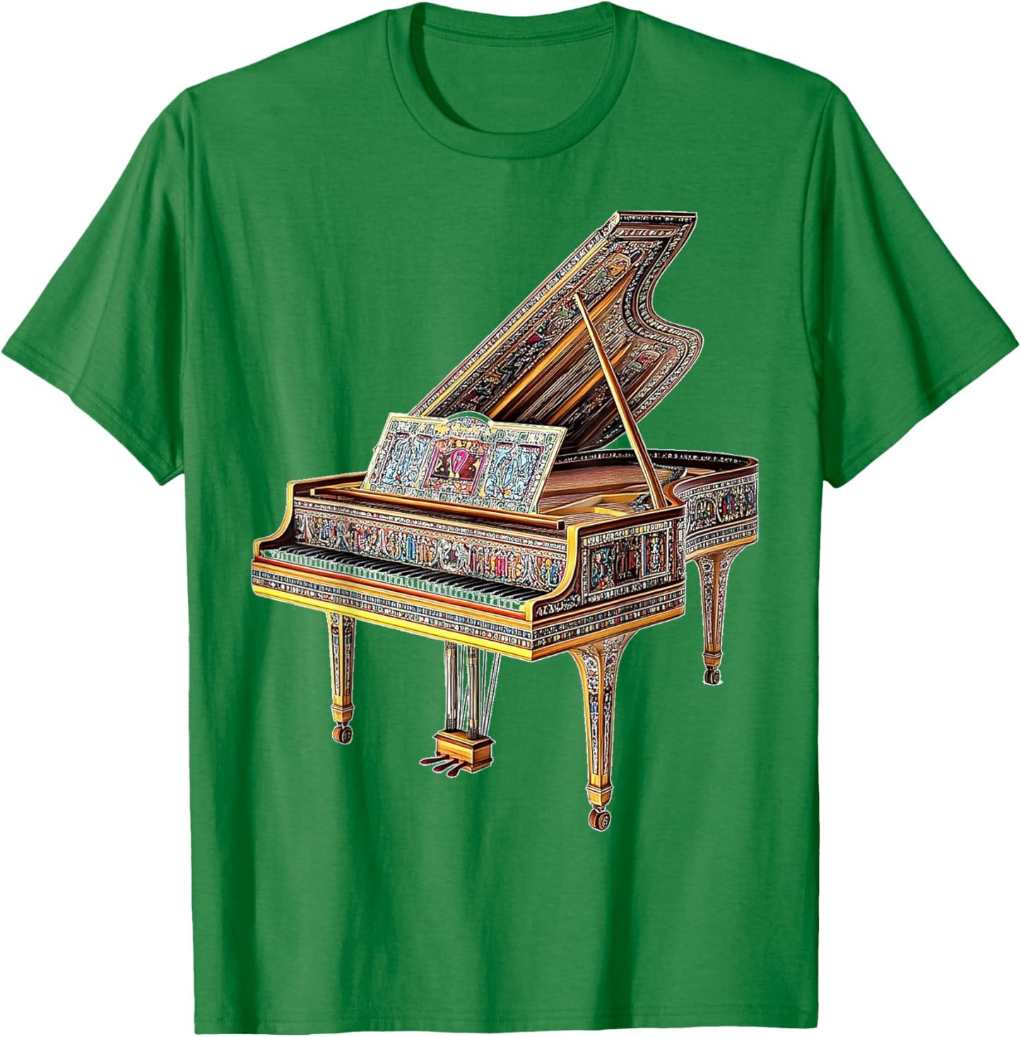 Harpsichord Music Instrument Colorful Art Harpsichord T-Shirt - T-Shirt | Irish Green