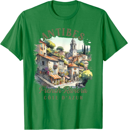 Antibes Traveling French Riviera Cote d'Azur Trip Souvenir T-Shirt - T-Shirt | Irish Green