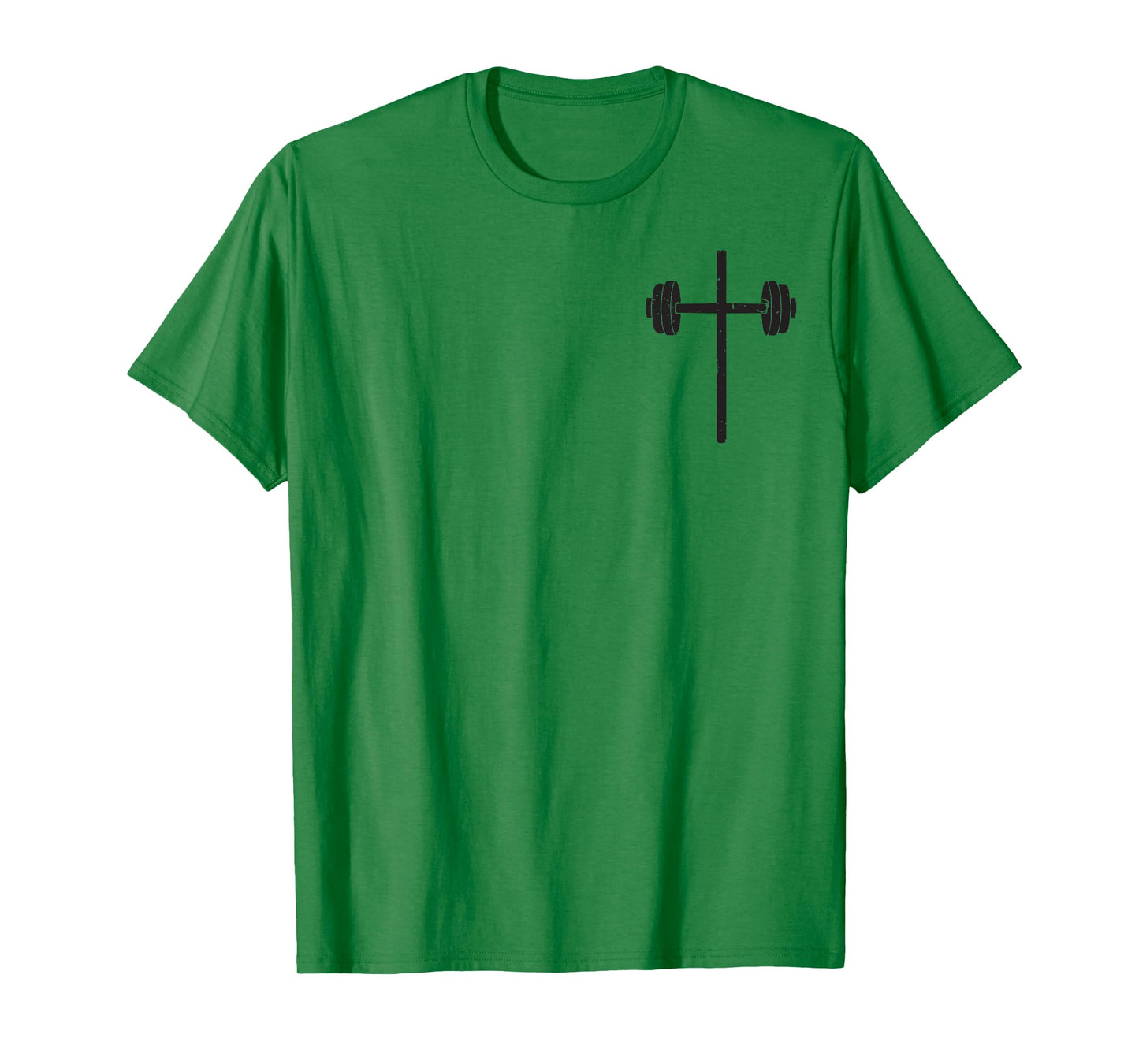 Dumbbell Cross Barbell Workout Christian Gym Faith-Fitness T-Shirt