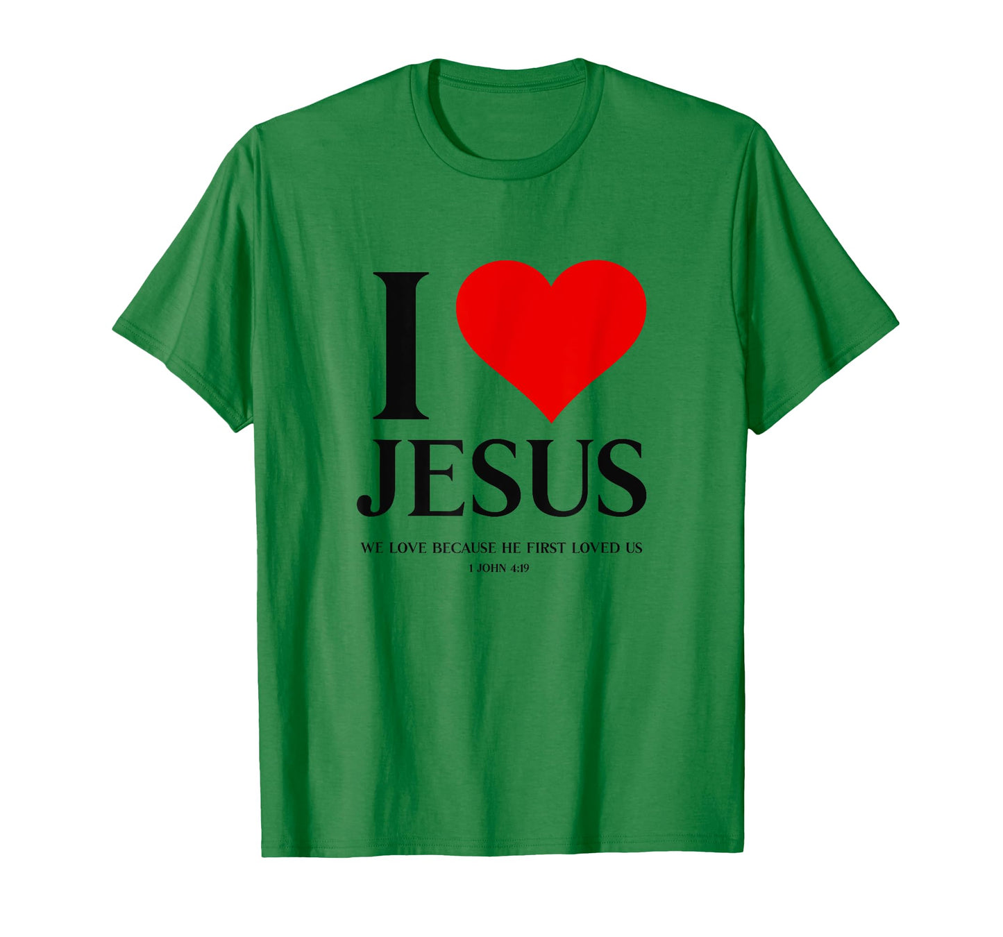 I Love Jesus Christian Faith Bible Verse God Religious Heart T-Shirt