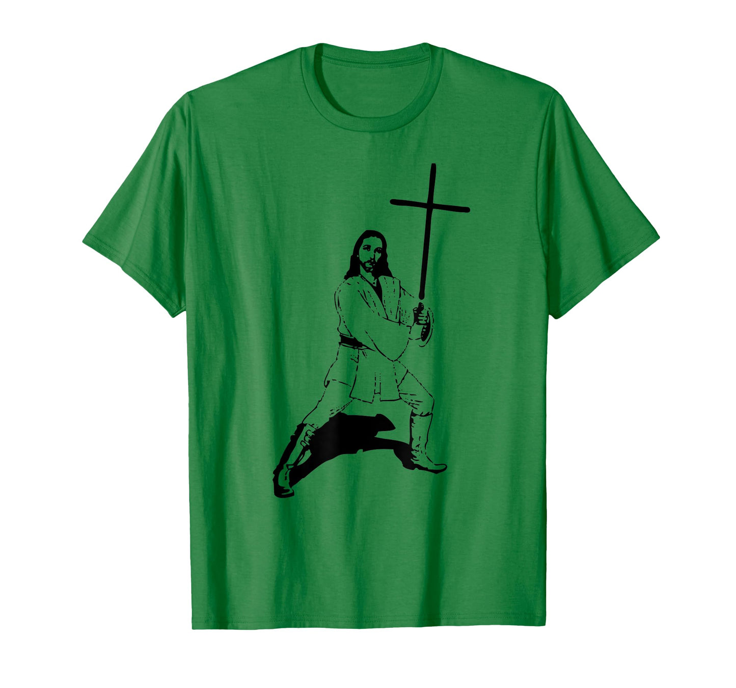 Funny Jesus With Saber - Jesus Cross Christian God & Jesus T-Shirt