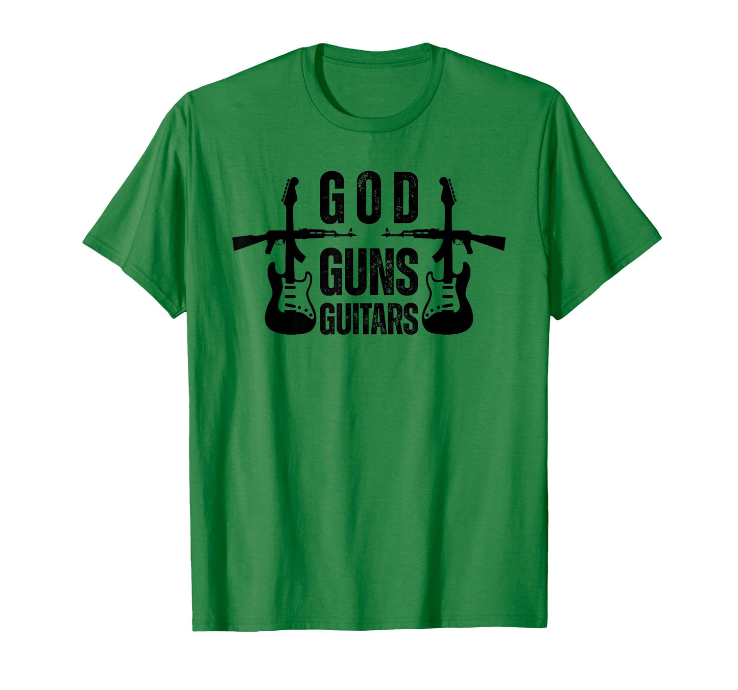 God Guns Guitar Funny Christian Guitar Lover T-Shirt