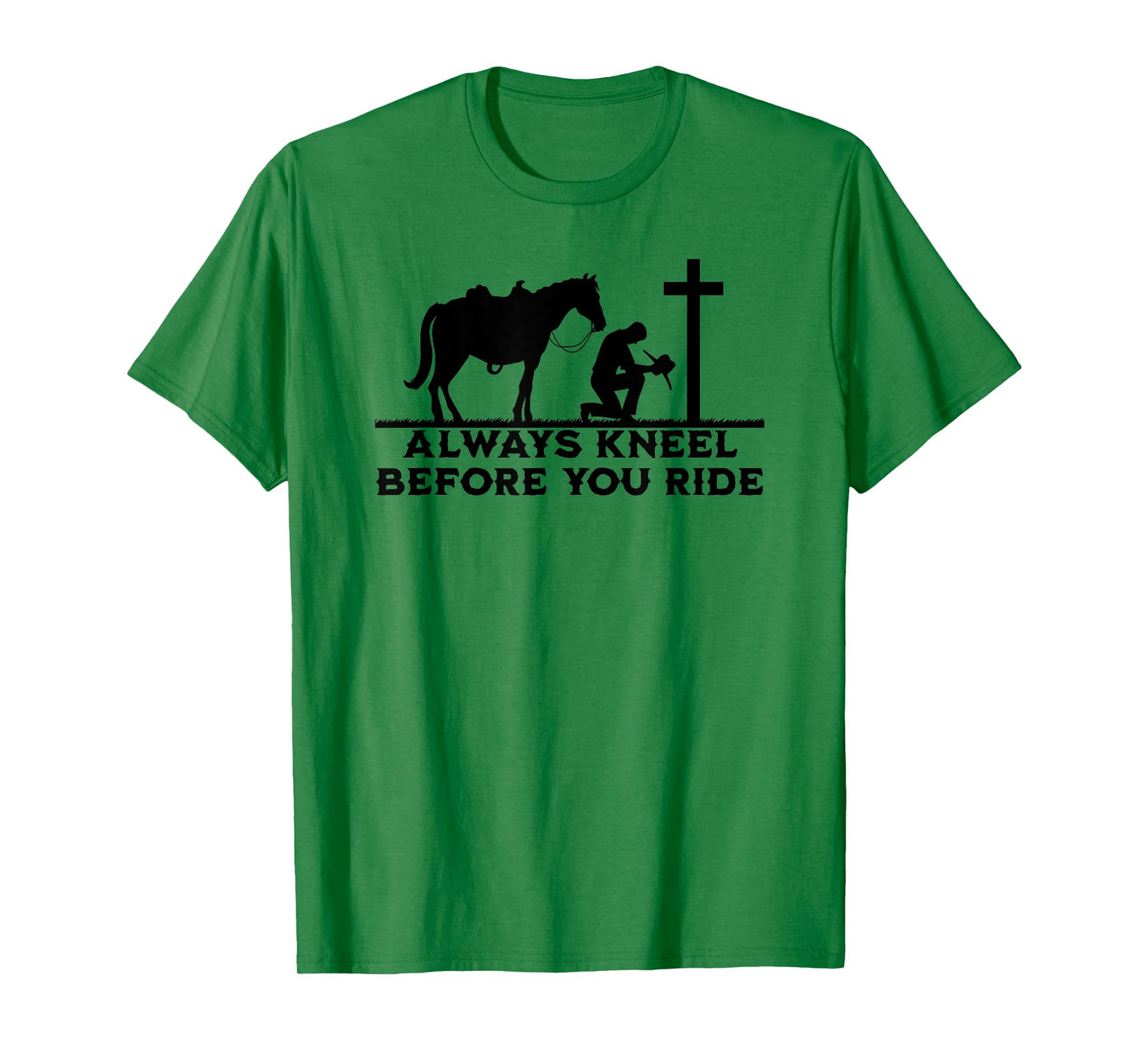 Cowboy Kneeling At Cross Christian Jesus Western Style Men T-Shirt