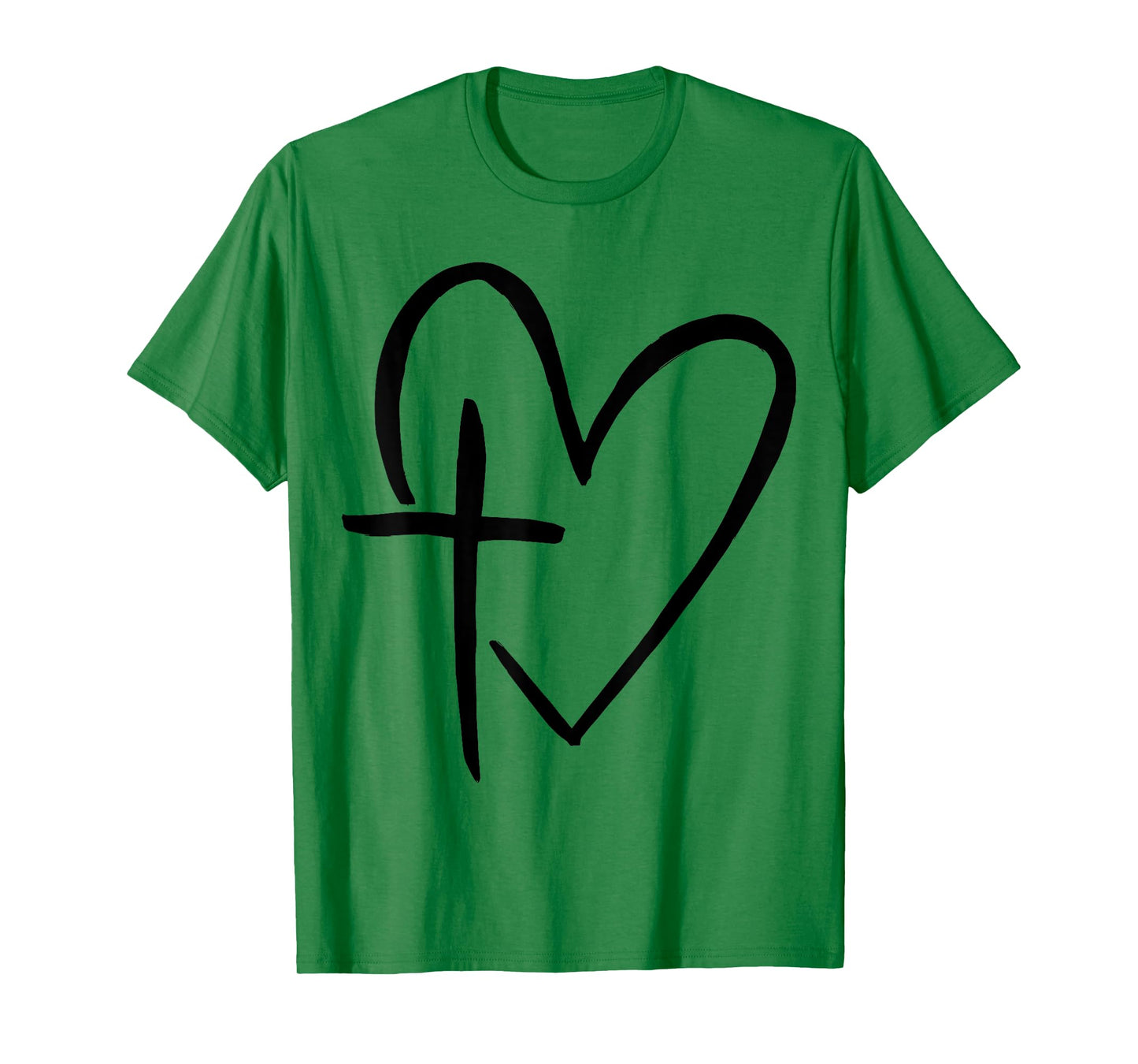 Stylish Cross In Heart Christian Heart Christian Cross T-Shirt