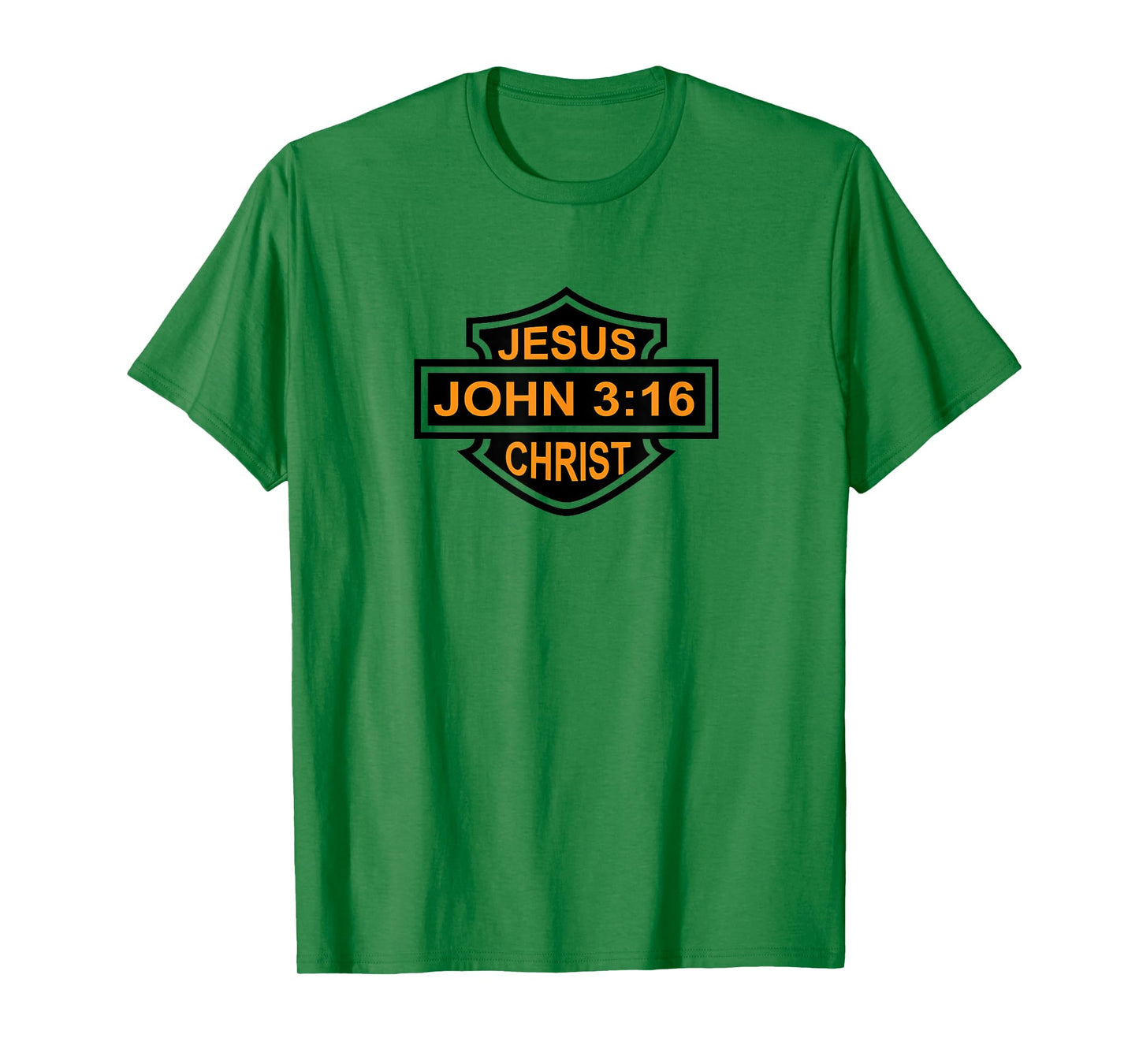 Jesus Christ John 3:16 Gospel Christian Biker Emblem T-Shirt T-Shirt