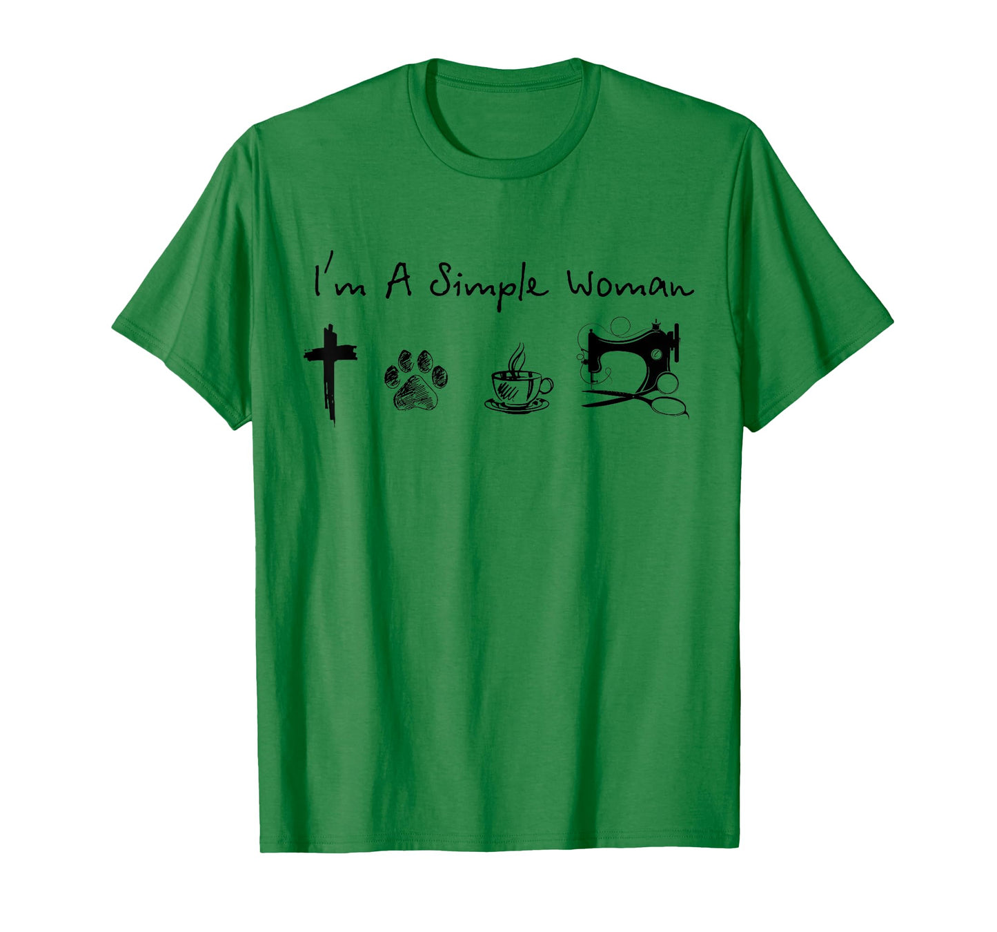 I'm a simple woman jesus dog coffee sewing T-Shirt
