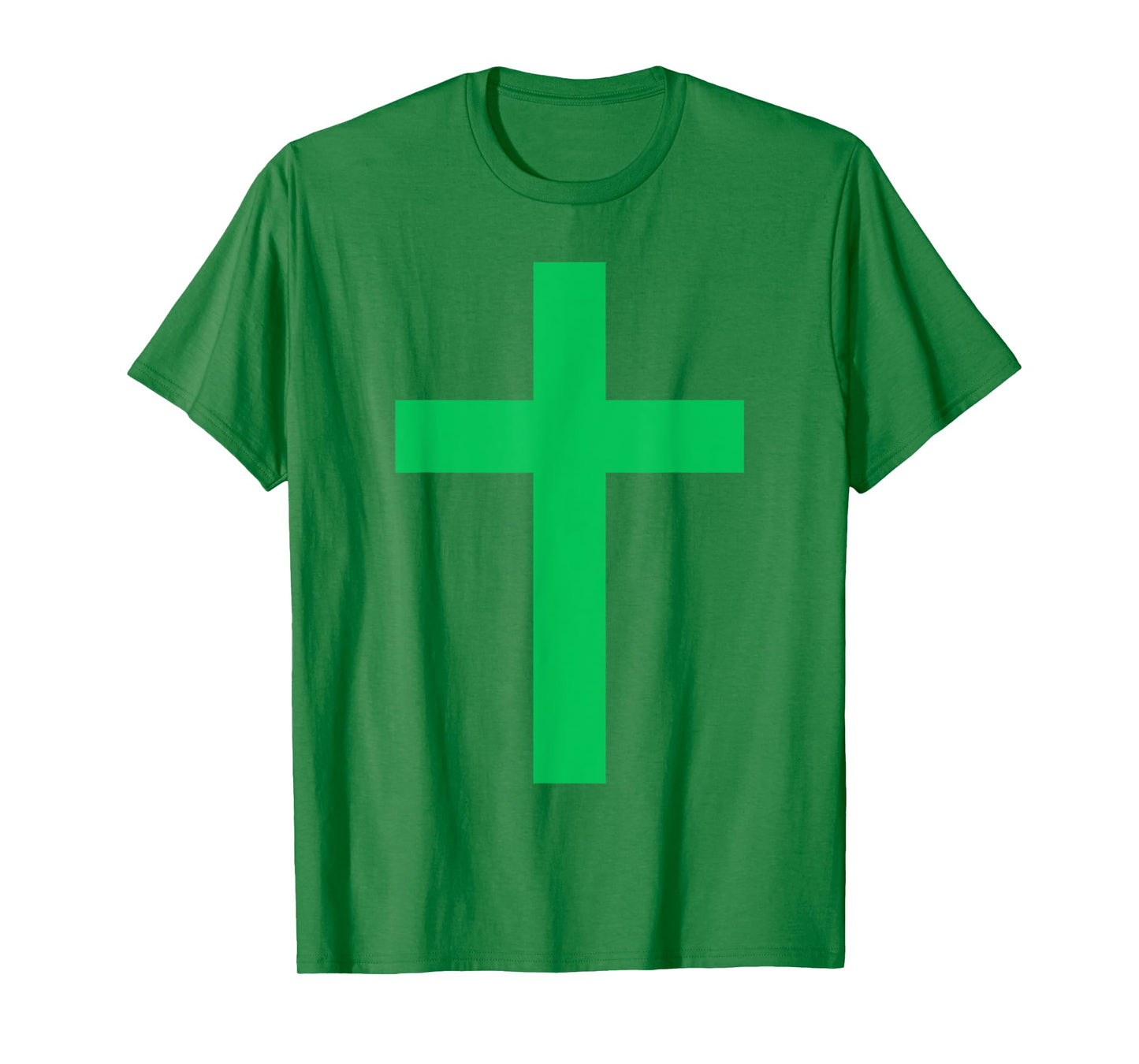 Green Christian Jesus Cross White T-Shirt