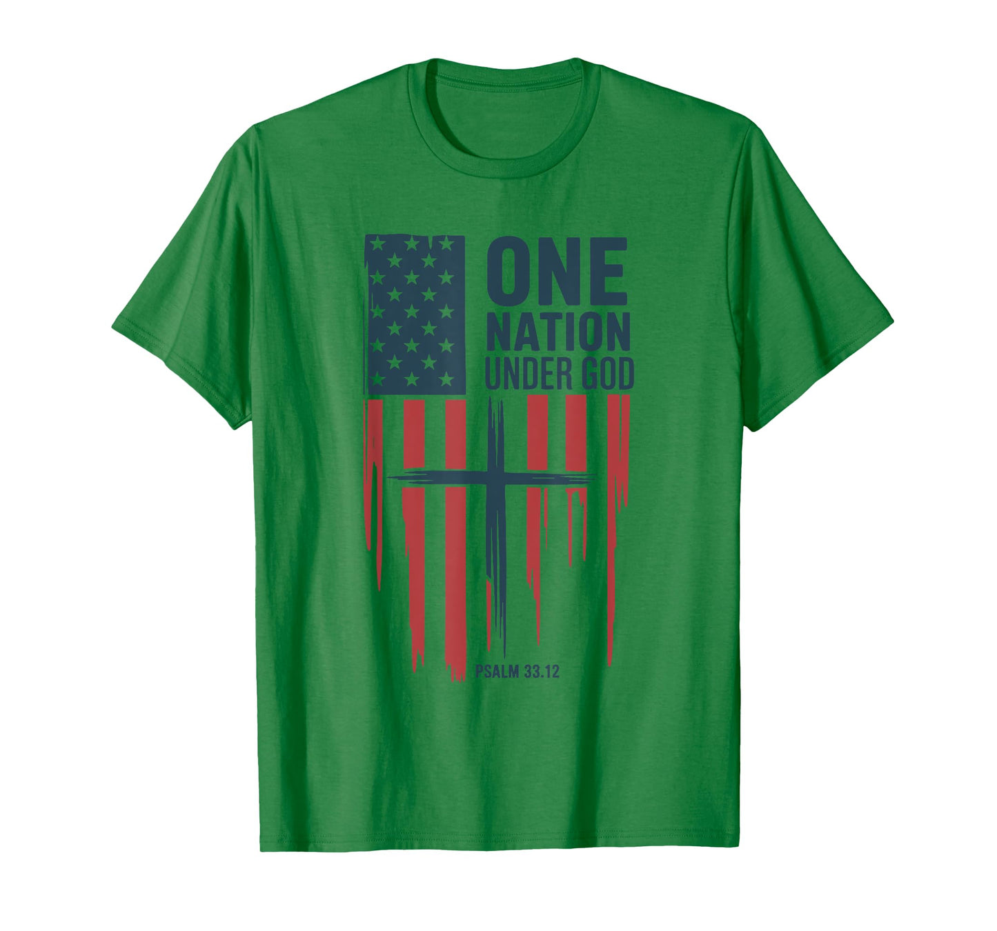Christian Patriotic One Nation Under God Cross USA Faith T-Shirt